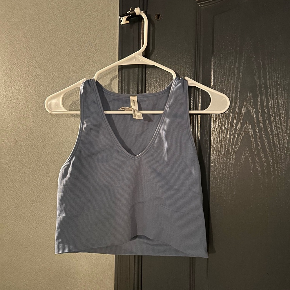 Light Blue V-Neck Tank Top